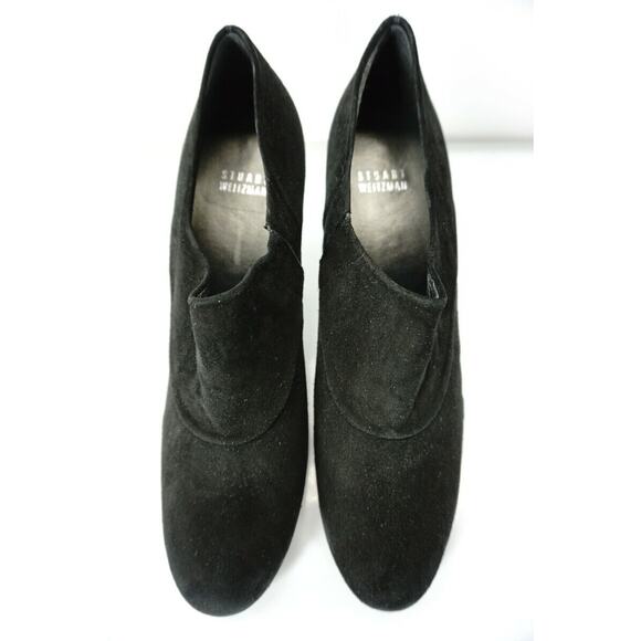 Stuart Weitzman Black Suede Leather Ankle Bootie Pumps Size 8N Narrow - Picture 9 of 9